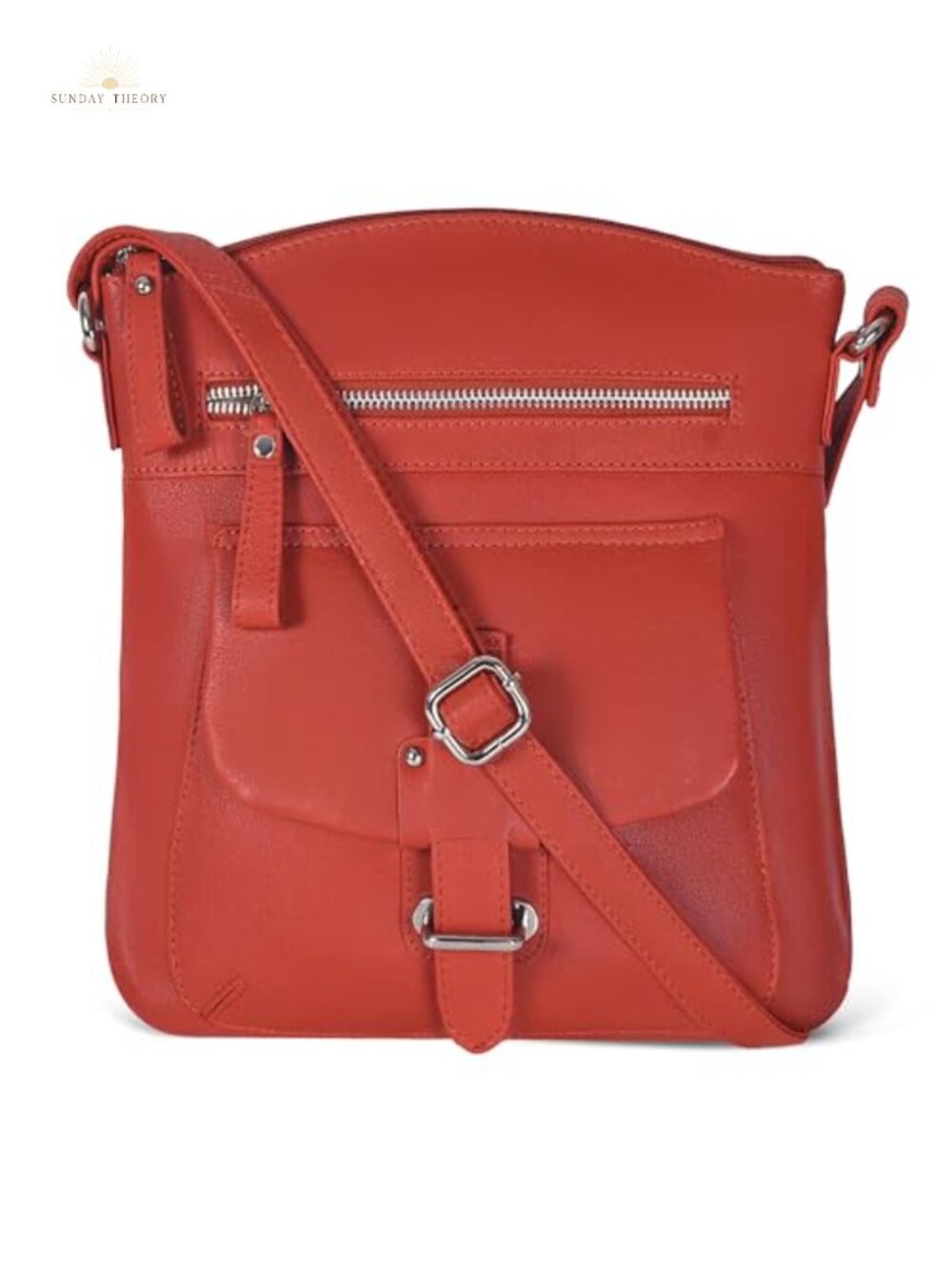 Genuine Leather Crossbody Bag Full-Grain Cotton Lined Everyday Purse